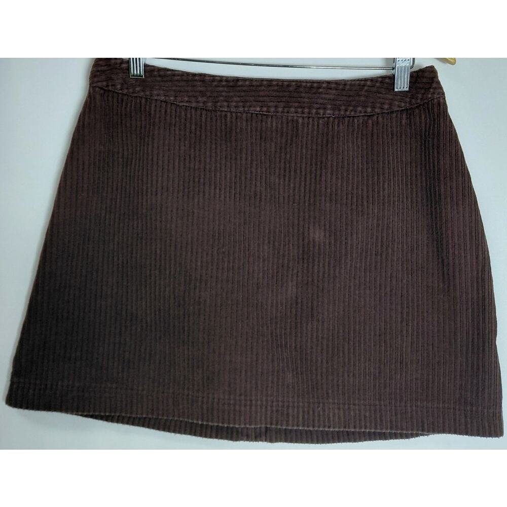 EXPRESS Bleus Brown Cotton Skirt Solid Women Size 11/12-See Measurements